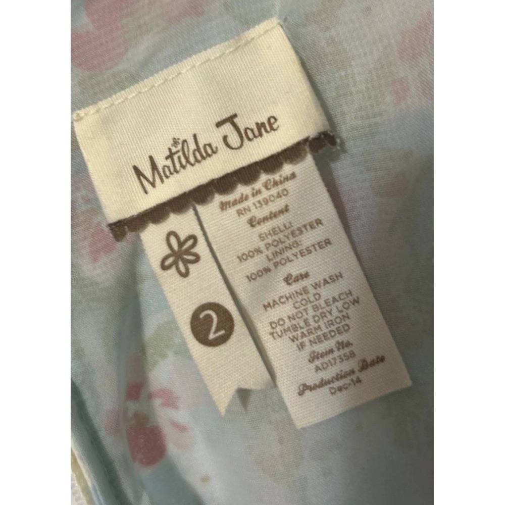 Matilda Jane Women's Size 2 Poppy Field Dress Hello Lovely Floral Scalloped Edge - Picture 7 of 7